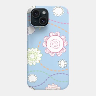 Blue Country Flower Pattern Phone Case