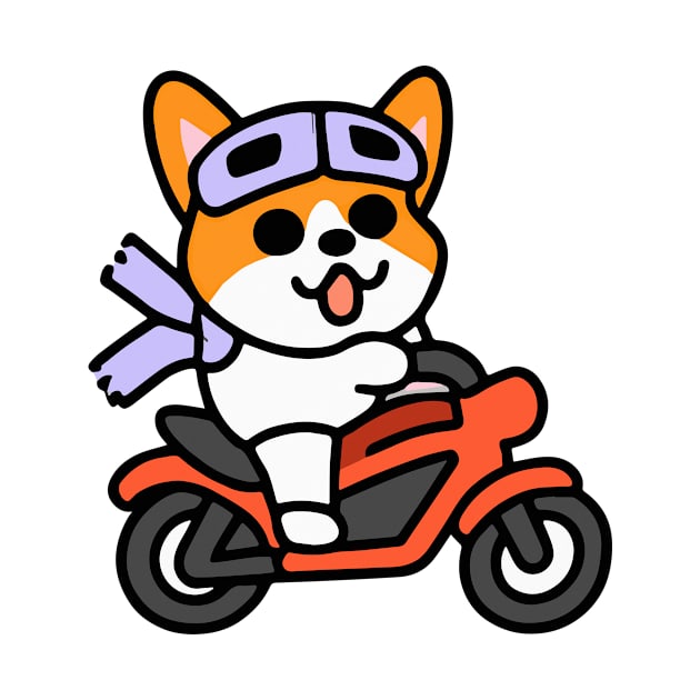 Biker Corgi Dog Lover Welsh by BetterManufaktur