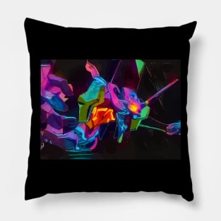 Neon purple mecha Pillow