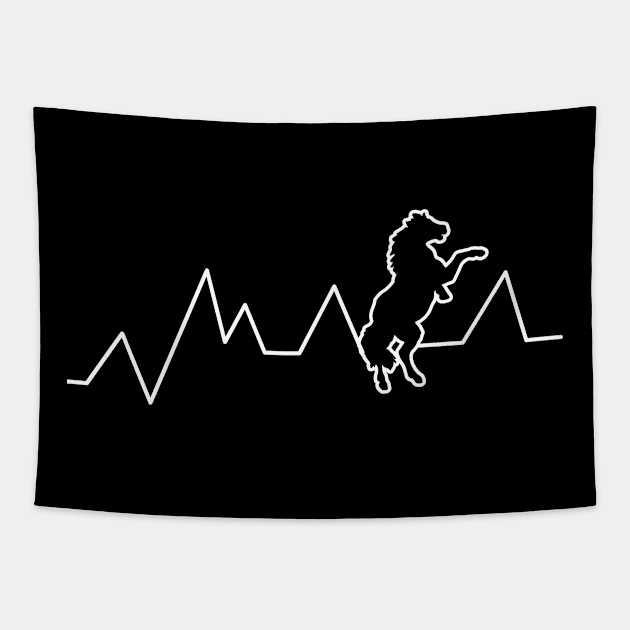 Minimalist Heartbeat Horse Shirt for Equestrians Tapestry by MikeHelpi