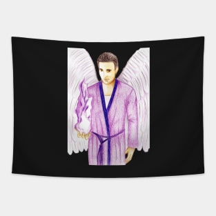 Archangel Zadkiel Keeper of the Violet Flame- Dark Grey Tapestry