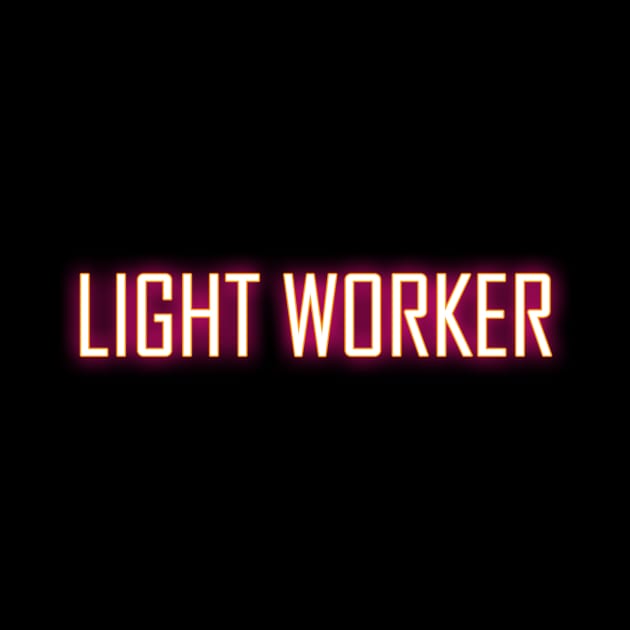 Light Worker in Pink Neon Lights by Benny Merch Pearl