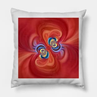 shades of scarlet yellow and red twisting cyclone style design Pillow