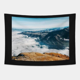 Central Switzerland Panorama - Sea of Fog Covering Lake Zug Tapestry