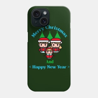 Happy family with Christmas Phone Case