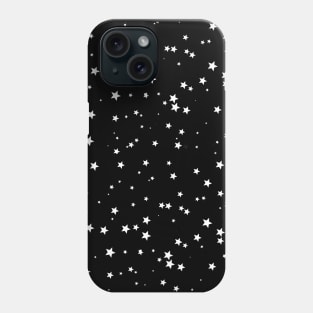 Cute Trendy Black and white Tiny White Stars Abstract Pattern Phone Case