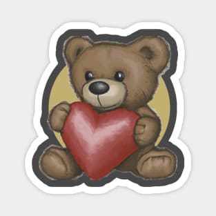 Teddy bear holding a heart shape Magnet