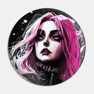 The Art of Minimalism: Exploring Black and White Anime Girl Masterpieces Gothic Goth Fashion Dark Pink Hair Pin