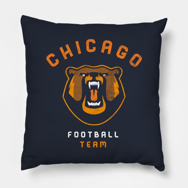 Fierce Chicago Bears Football Tailgate Party Sunday Pillow by BooTeeQue