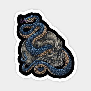 Mamba Snake On Sugar Skull Magnet