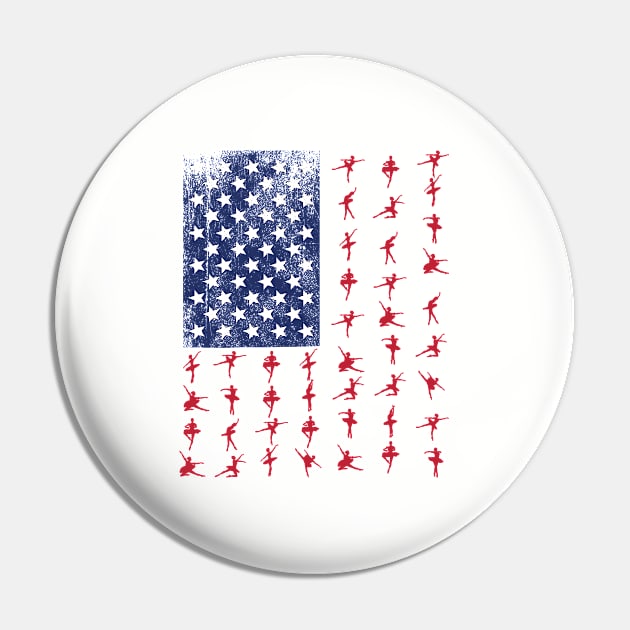 Ballet Dancing - Ballet Dancer USA Flag Pin by Kudostees