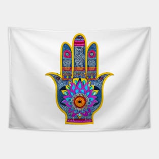 Hamsa Hand Good Luck Symbol Tapestry