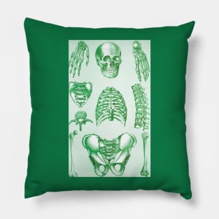 Poor Man's X-Ray Green Skeleton Pillow