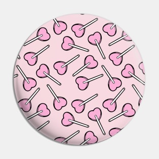 Pink Heart Lollipops Pin