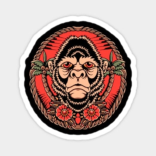 summer monkey tattoo Magnet