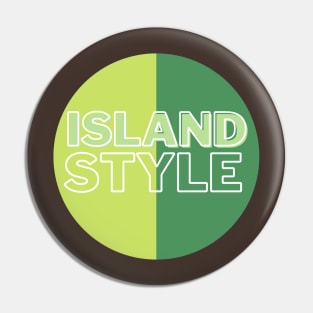 island style hawaii light green tricolor circle Pin