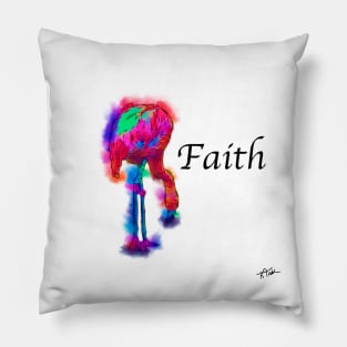 Faith - Flamingo Eating In Abstract Pillow