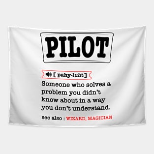 Funny Pilot Definition Dad Father's Day Tapestry