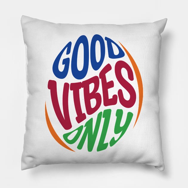 Retro Good vibes only Pillow by Buntoonkook