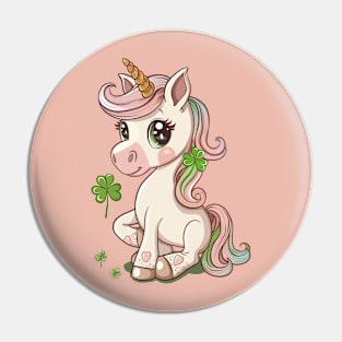 Cute St Patricks Day Unicorn Pin