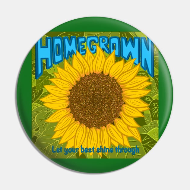 Homegrown Sunflower Pin by doubletony