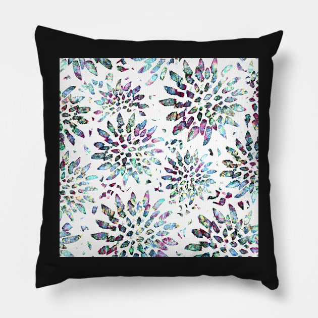 White and Bright Petal Poppin’ Floral Fireworks - Digitally Illustrated Abstract Flower Pattern for Home Decor, Clothing Fabric, Curtains, Bedding, Pillows, Upholstery, Phone Cases and Stationary Pillow by cherdoodles