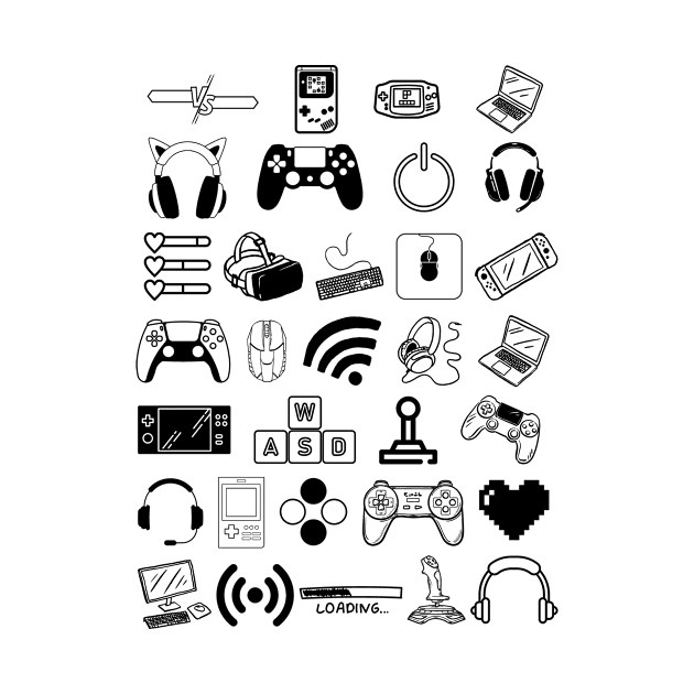 Gamer Themed Pattern Design by Pink Syrup Workshop