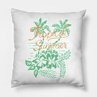 tropical summer vibes surf Pillow