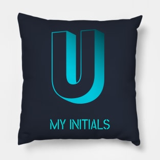 Letter U Initials Unique Name T-Shirt Pillow