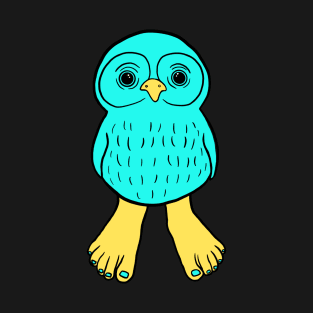 Blue Owl with Human Feet T-Shirt