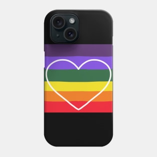Colorful Rainbow Heart Design Phone Case