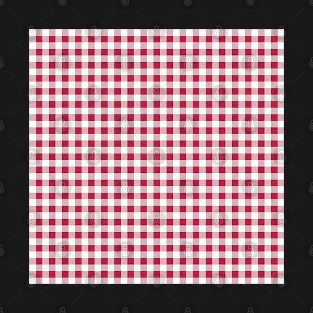 Red & White Gingham Plaid Pattern by FOZClothing