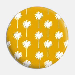 Tropical Palm Tree Pattern Mustard Yellow Pin