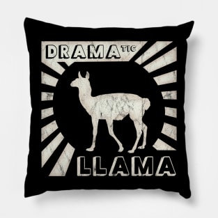 Old School 90s Artwork | Retro Dramatic Llama Silhouette Pillow