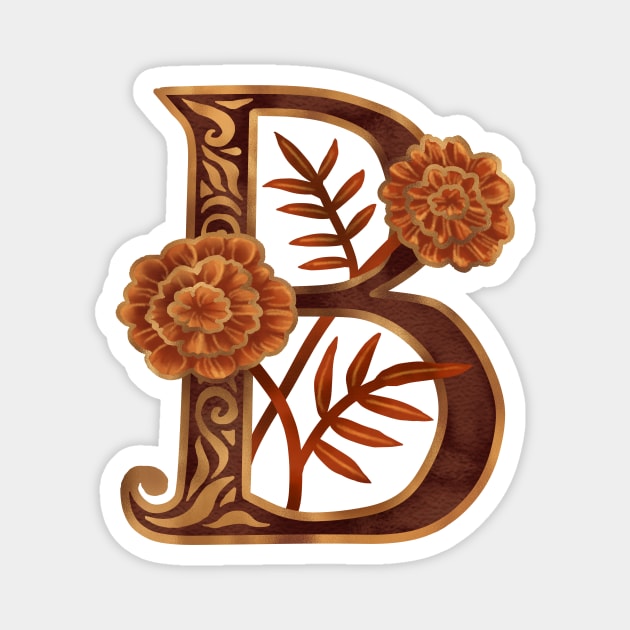 Letter B - Marigold Magnet by Olooriel