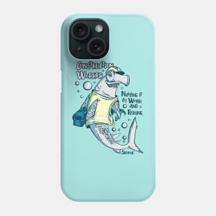 Hammerhead shark Construction Worker Who Loves Fishing Phone Case