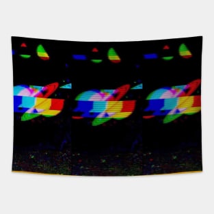 Glitch Saturn Tapestry