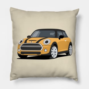 Car sport  mini retro orange Pillow