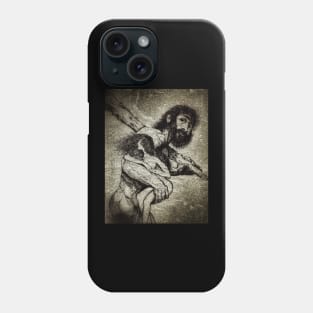 Grunge Caveman Carries Woman Phone Case