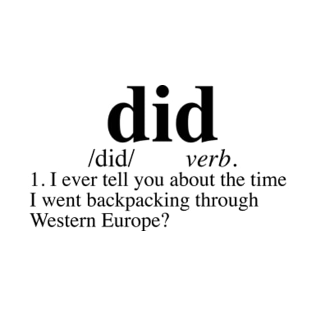 Backpacking through Western Europe Dictionary by LuisP96