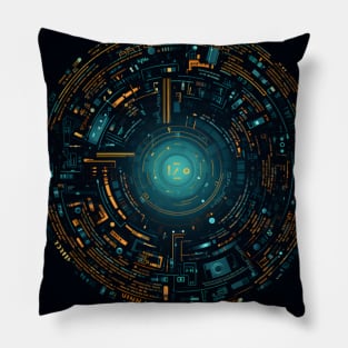 Streatwear cyber techno patter Pillow