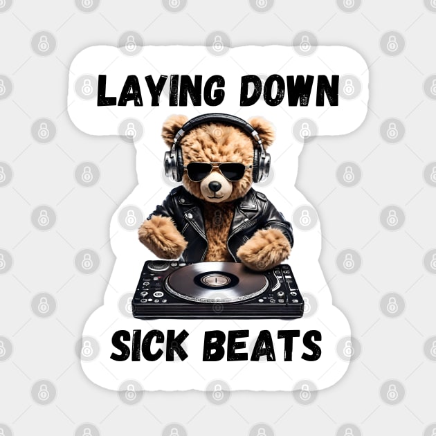 Badass DJ Teddy Bear Magnet by Doodle and Things