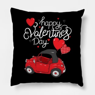 Red Truck With Hearts Happy Valentine's Day Gifts For Girls Women Pillow