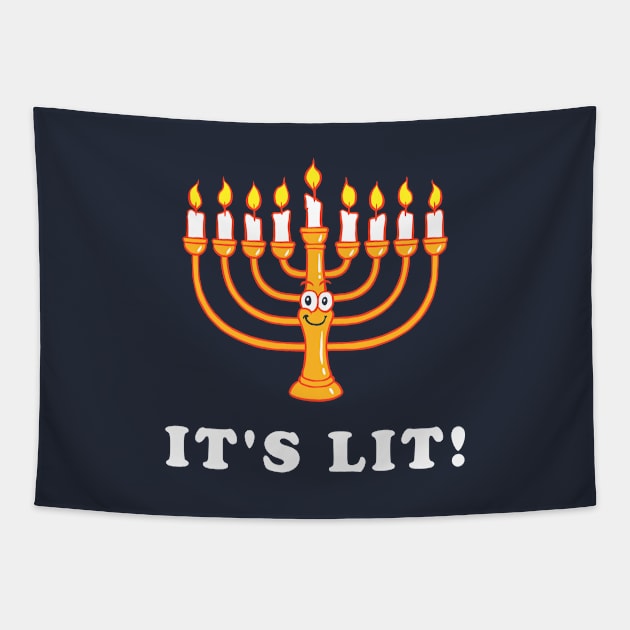 Hanukkah It's Lit Tapestry by dumbshirts