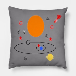 Star Systems Design on White Background Pillow