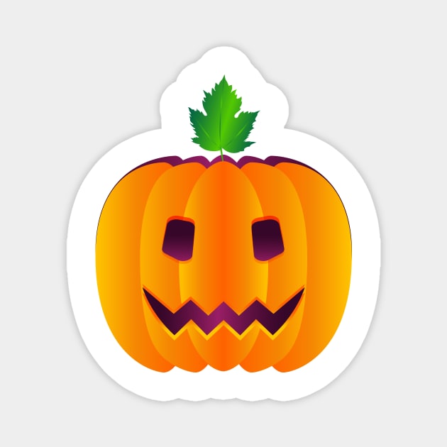Cute Pumpkin Halloween Magnet by Salma Ismail