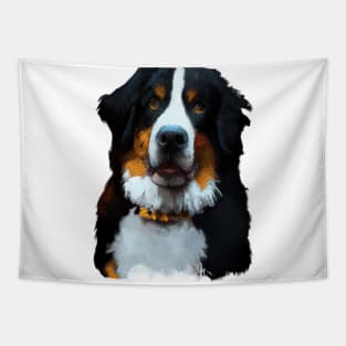 Cute Bernese Mountain Dog Drawing Tapestry