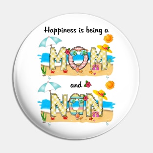 Happiness Is Being A Mom And Nan Summer Beach Happy Mother's Pin