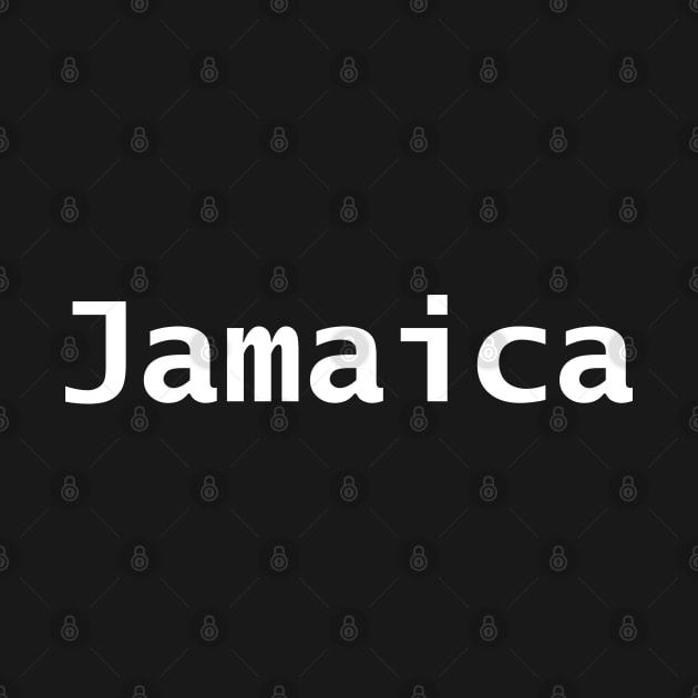 Jamaica Minimal Typography White Text by ellenhenryart