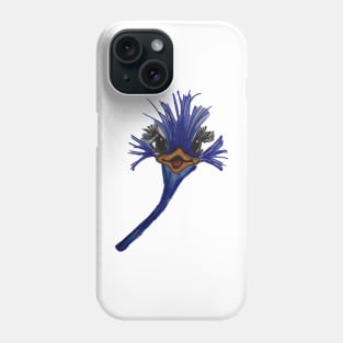 Crazy ostrich runner of the road Phone Case